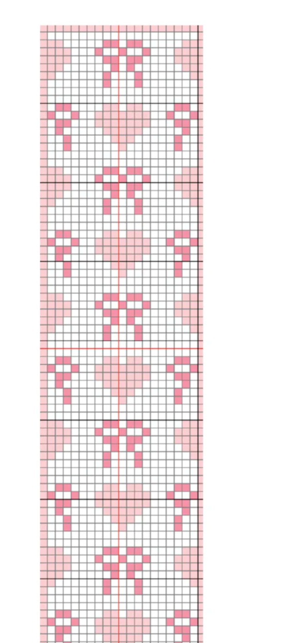 sls pink Bows and Hearts key fob or bookmark needlepoint canvas