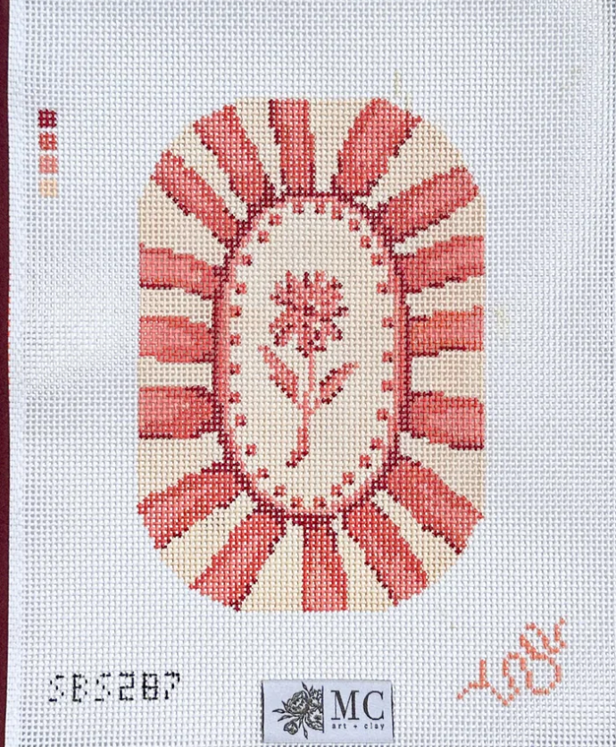 spellbound stitchery Daisy Rays in Blush needlepoint canvas