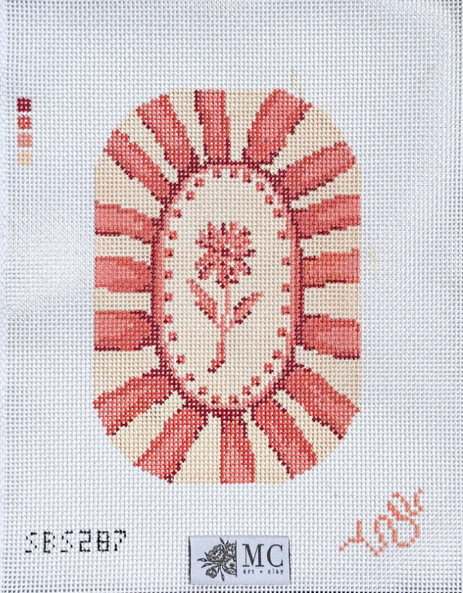 spellbound stitchery Daisy Rays in Blush 13 Mesh needlepoint Canvas