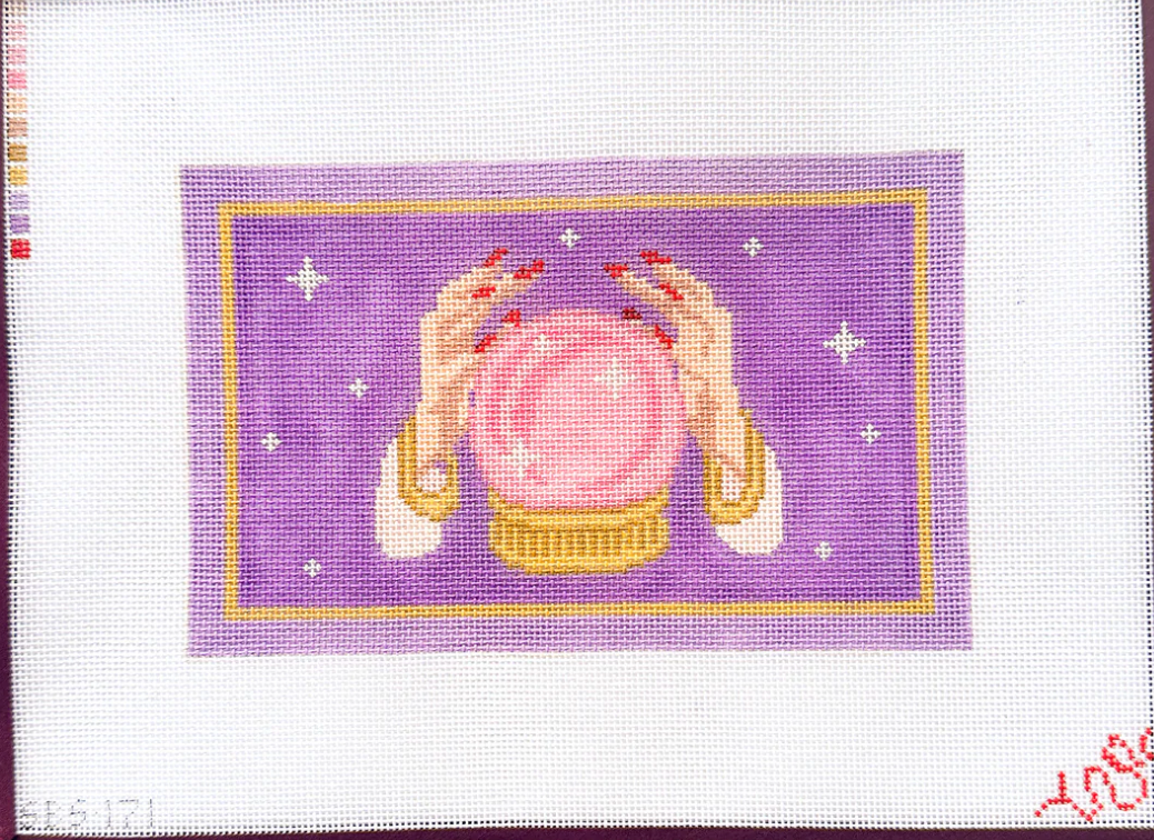 spellbound stitchery Mystic Crystal Ball and Hands needlepoint canvas