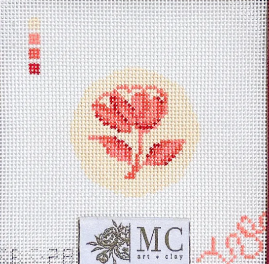 spellbound stitchery blush flower bag charm needlepoint canvas