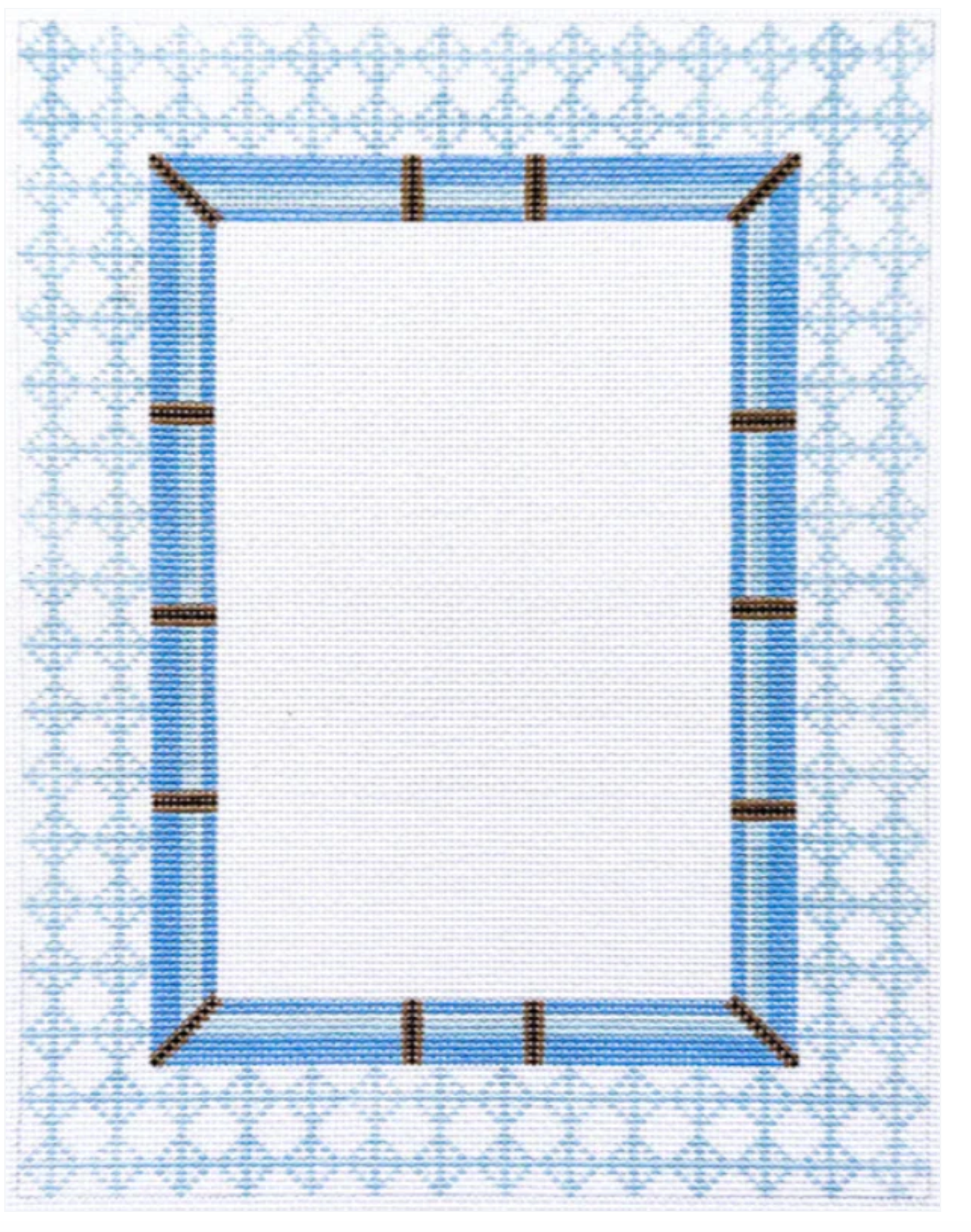 spruce st blue bamboo picture frame needlepoint canvas