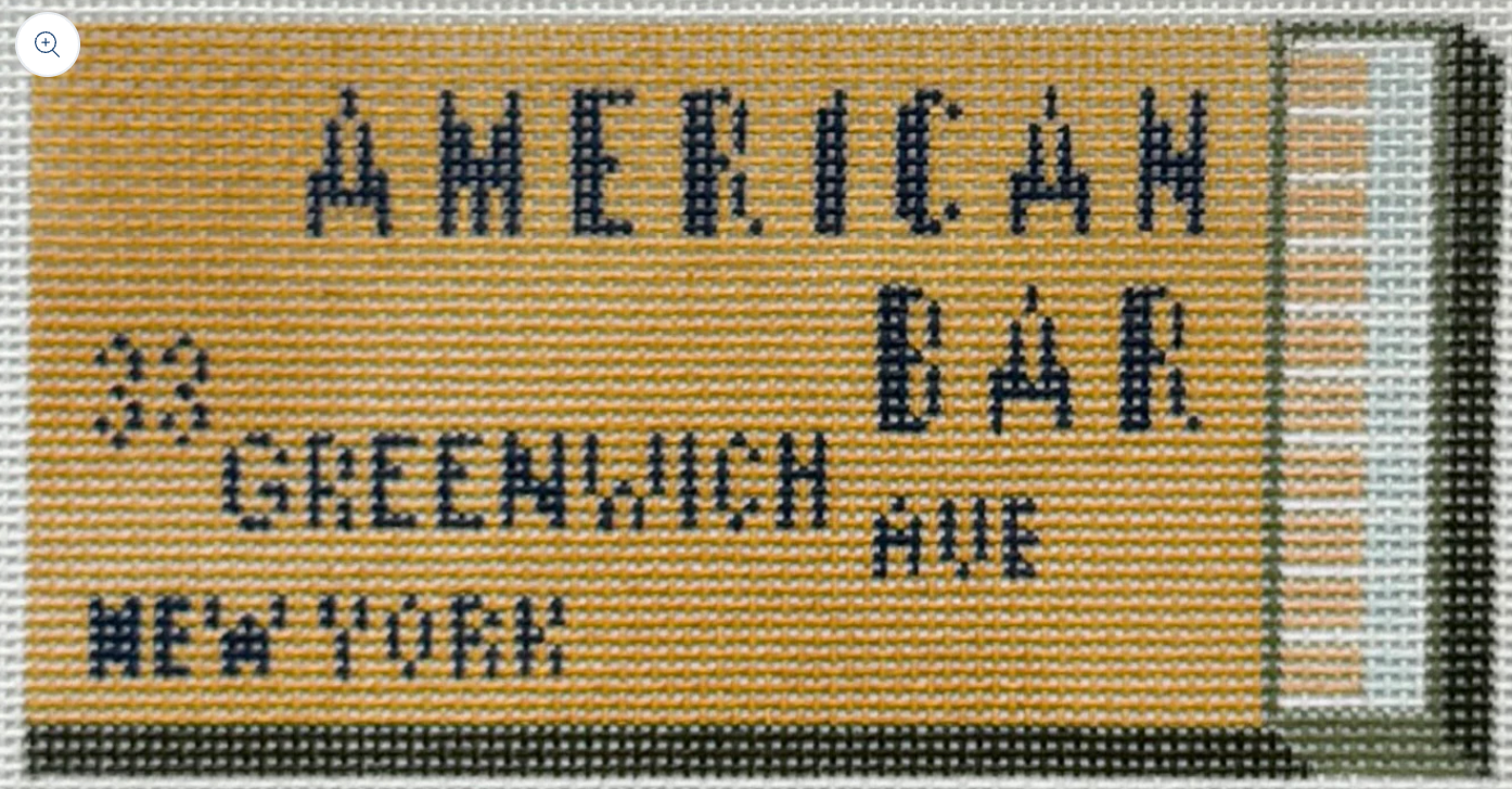 spruce street American Bar Matchbox needlepoint canvas