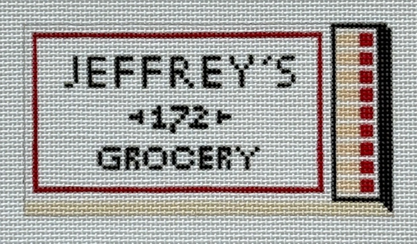 spruce street Jeffrey's Grocery Matchbox needlepoint canvas