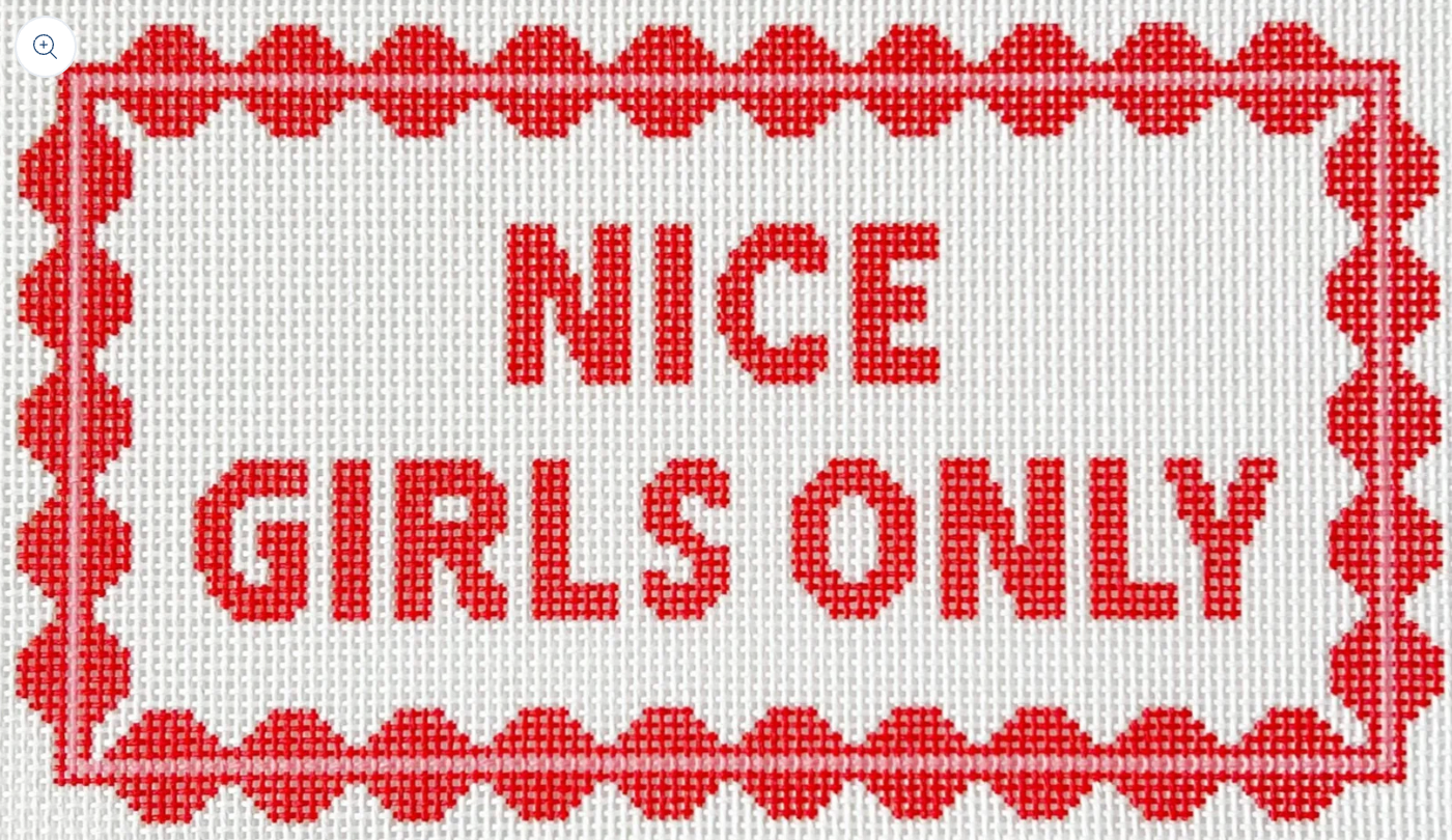 spruce street Nice Girls Only needlepoint canvas