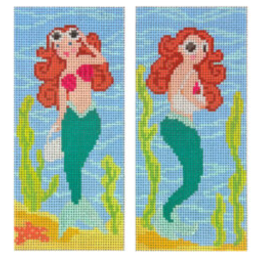 starke art Mermaid in Sunglasses Double-Sided Eyeglass Case needlepoint canvas