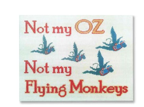 starke art Not My Oz Not My Flying Monkeys needlepoint canvas