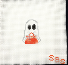 stitch avenue studio BOOkin Mini bag charm halloween needlepoint canvas