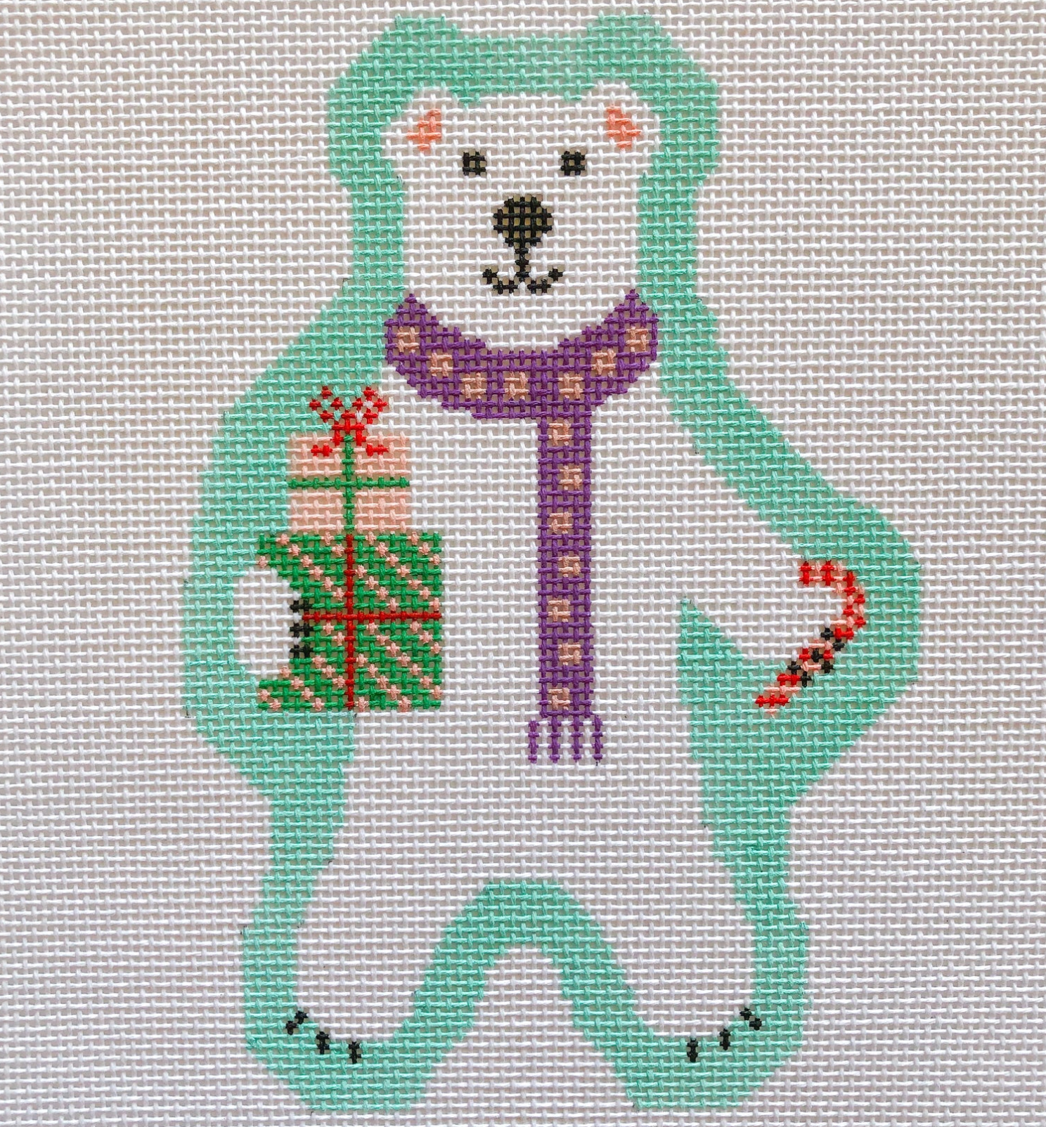 stitch rock Parker the Polar Bear needlepoint canvas