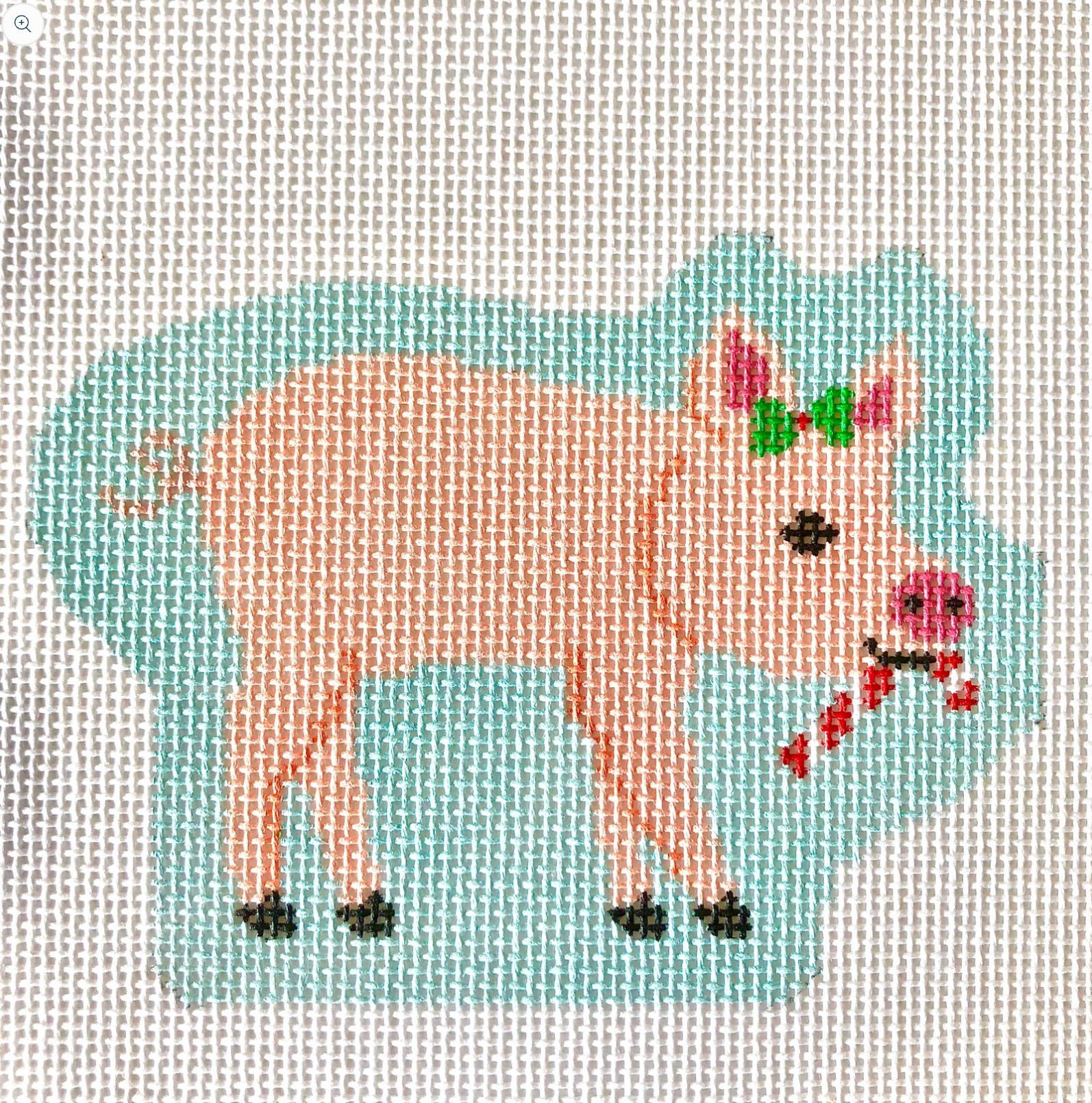 stitch rock Petunia the Pig needlepoint canvas