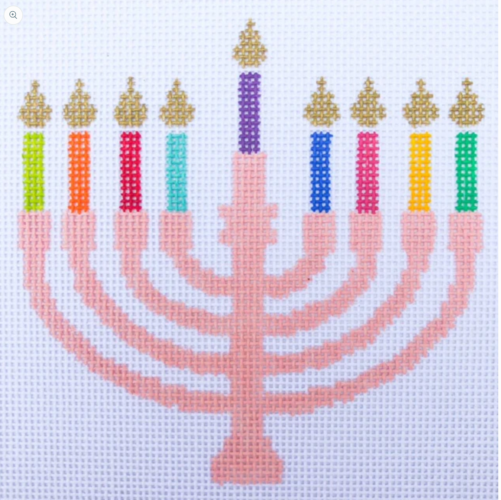 stitch rock Pink Menorah needlepoint canvas