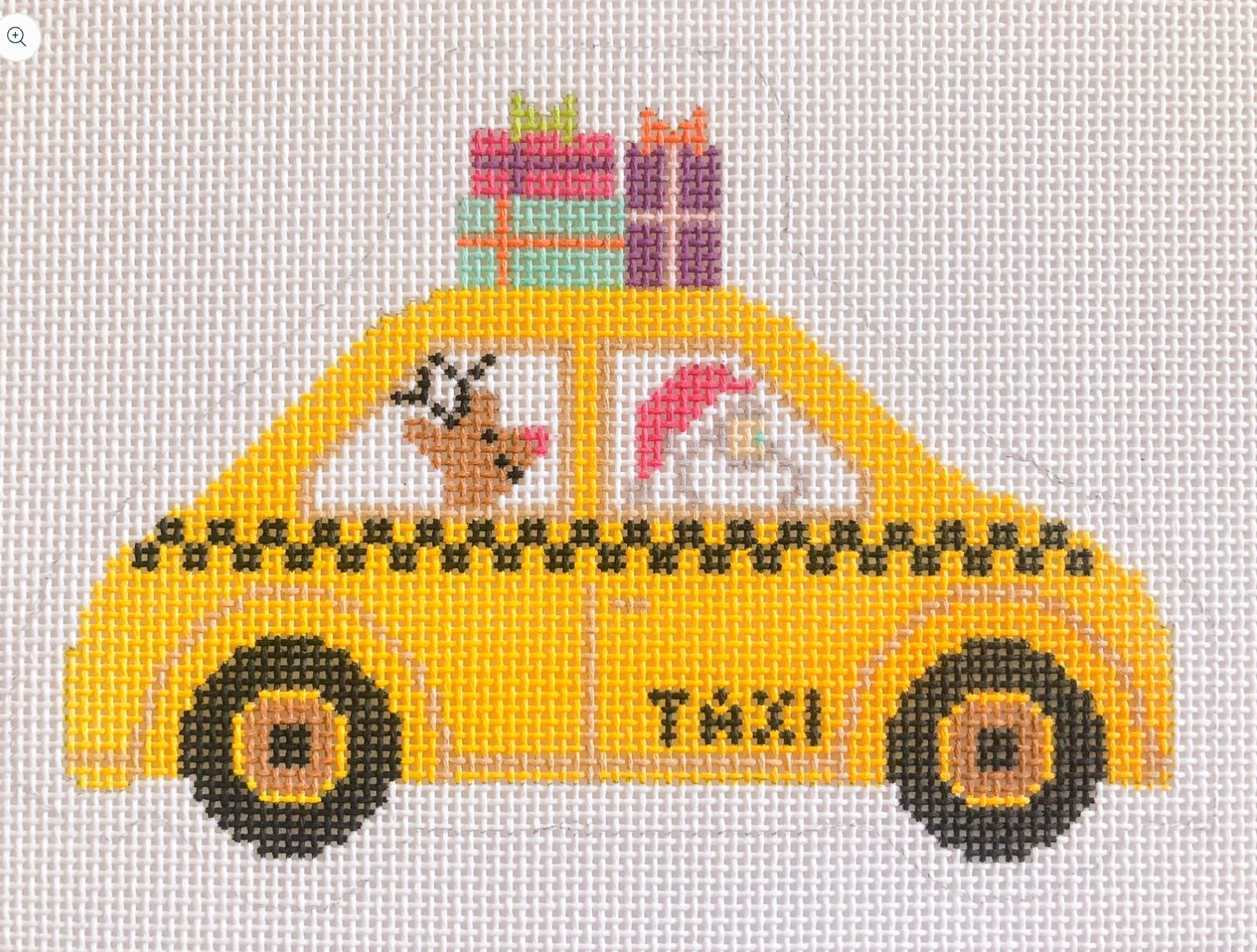 stitch rock Taxi Cab Ornament needlepoint canvas