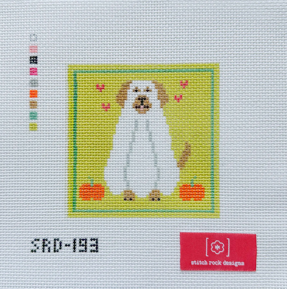 stitch rock ghosty pup needlepoint canvas