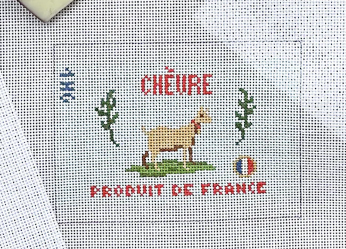 stitch style 3D Goat Cheese needlepoint canvas