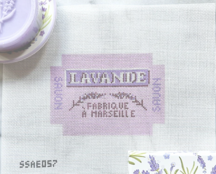 stitch style 3D Lavender Soap needlepoint canvas