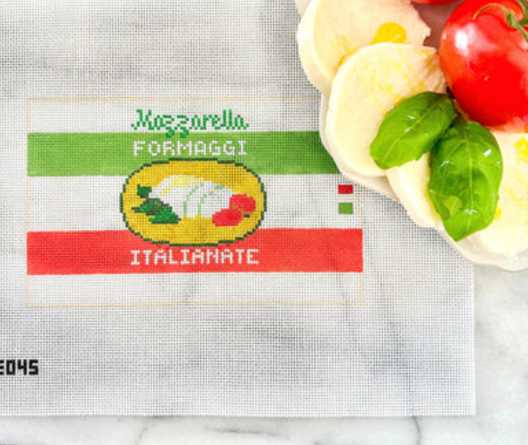 stitch style 3D Mozzarella Cheese Needlepoint Canvas