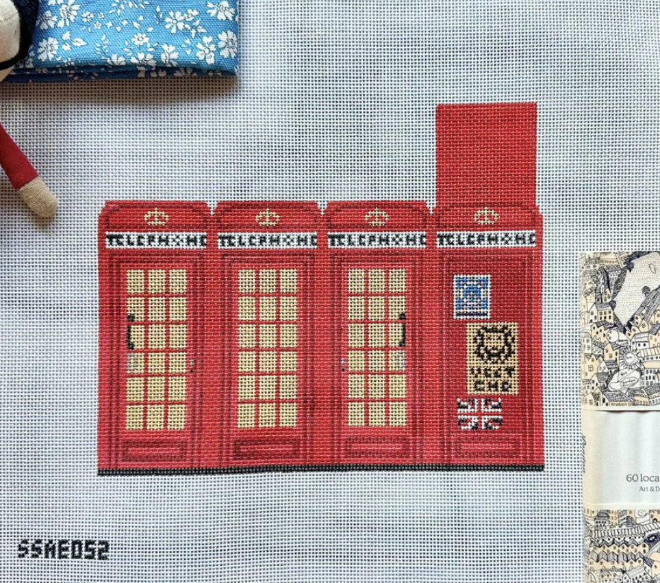 stitch style 3d london phone booth needlepoint canvas