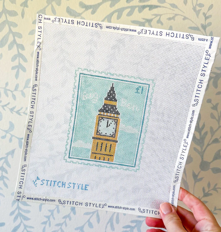 stitch style Big Ben Stamp needlepoint canvas
