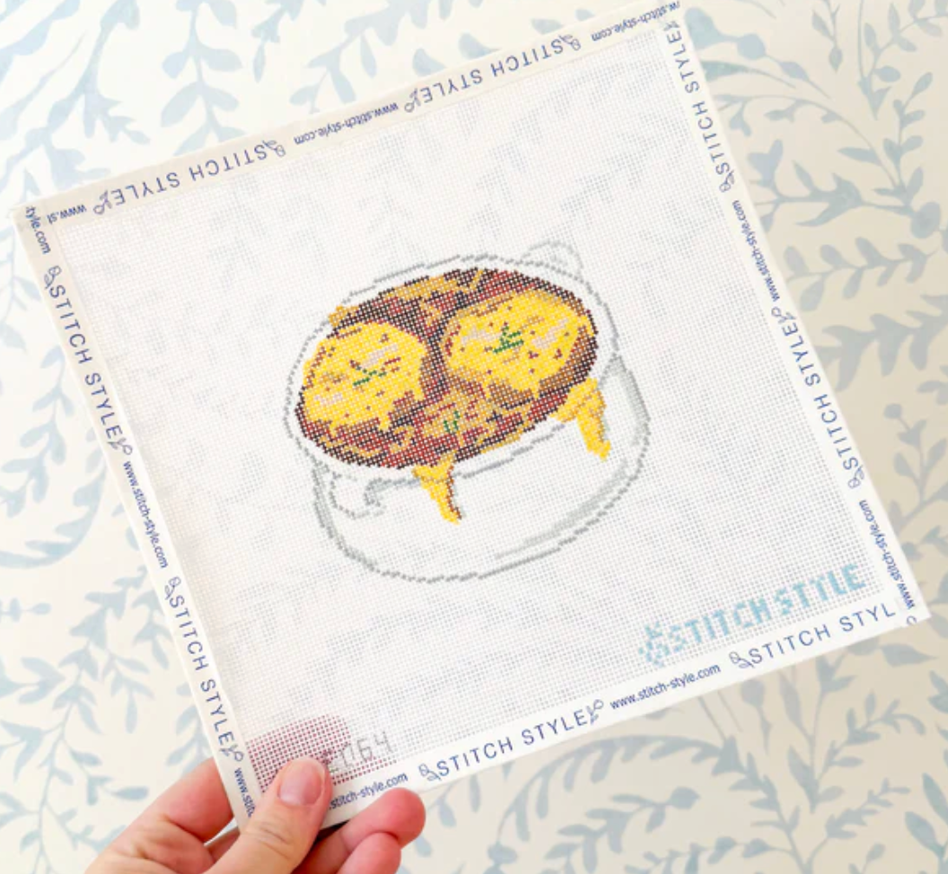 stitch style French Onion Soup needlepoint canvas
