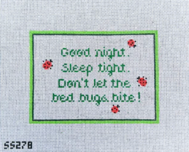stitch style Good Night, Sleep Tight needlepoint canvas