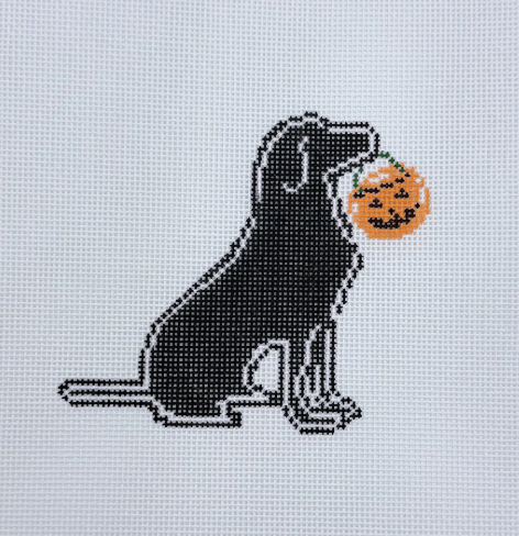 stitch style Halloween Dog needlepoint canvas