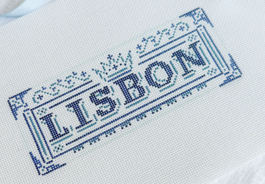 stitch style Lisbon Tile needlepoint canvas