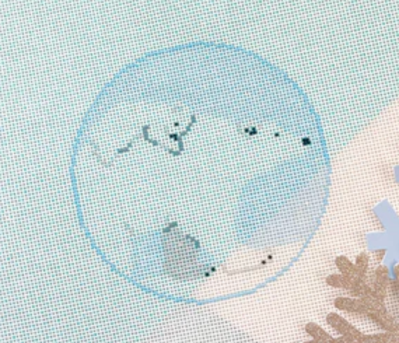 stitch style Polar Bear and Baby Round needlepoint canvas