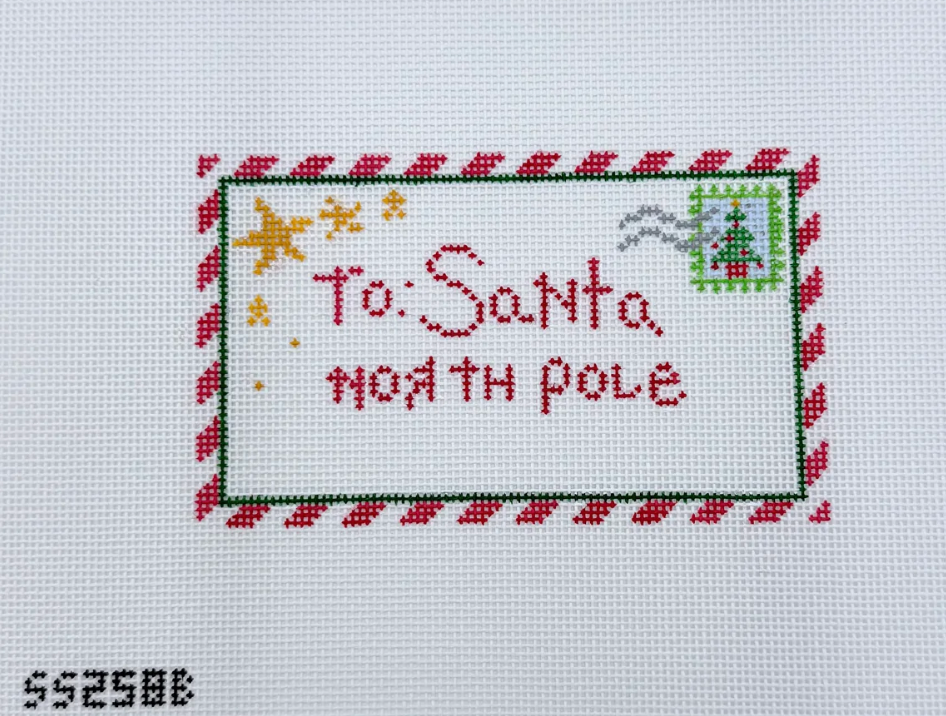 stitch style To Santa North Pole Green needlepoint Canvas