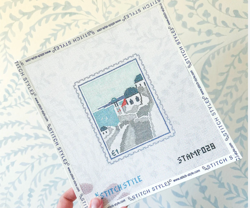 stitch style santorini stamp needlepoint canvas