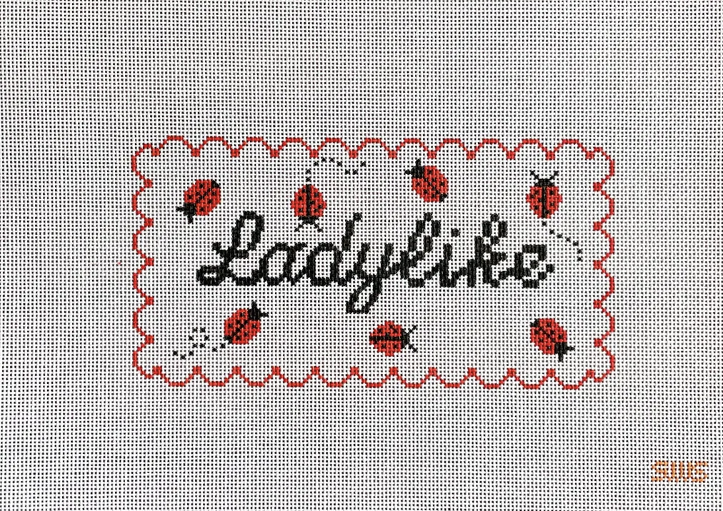 stitching with stacey Ladylike ladybug needlepoint canvas