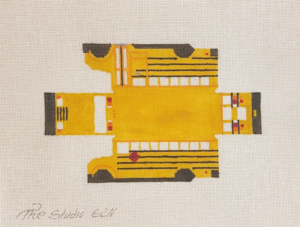 studio midwest 3D Cool Wheels School Bus needlepoint canvas