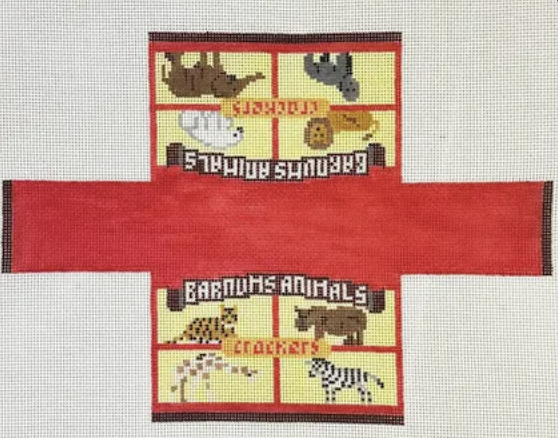 studio midwest 3D animal crackers box needlepoint canvas