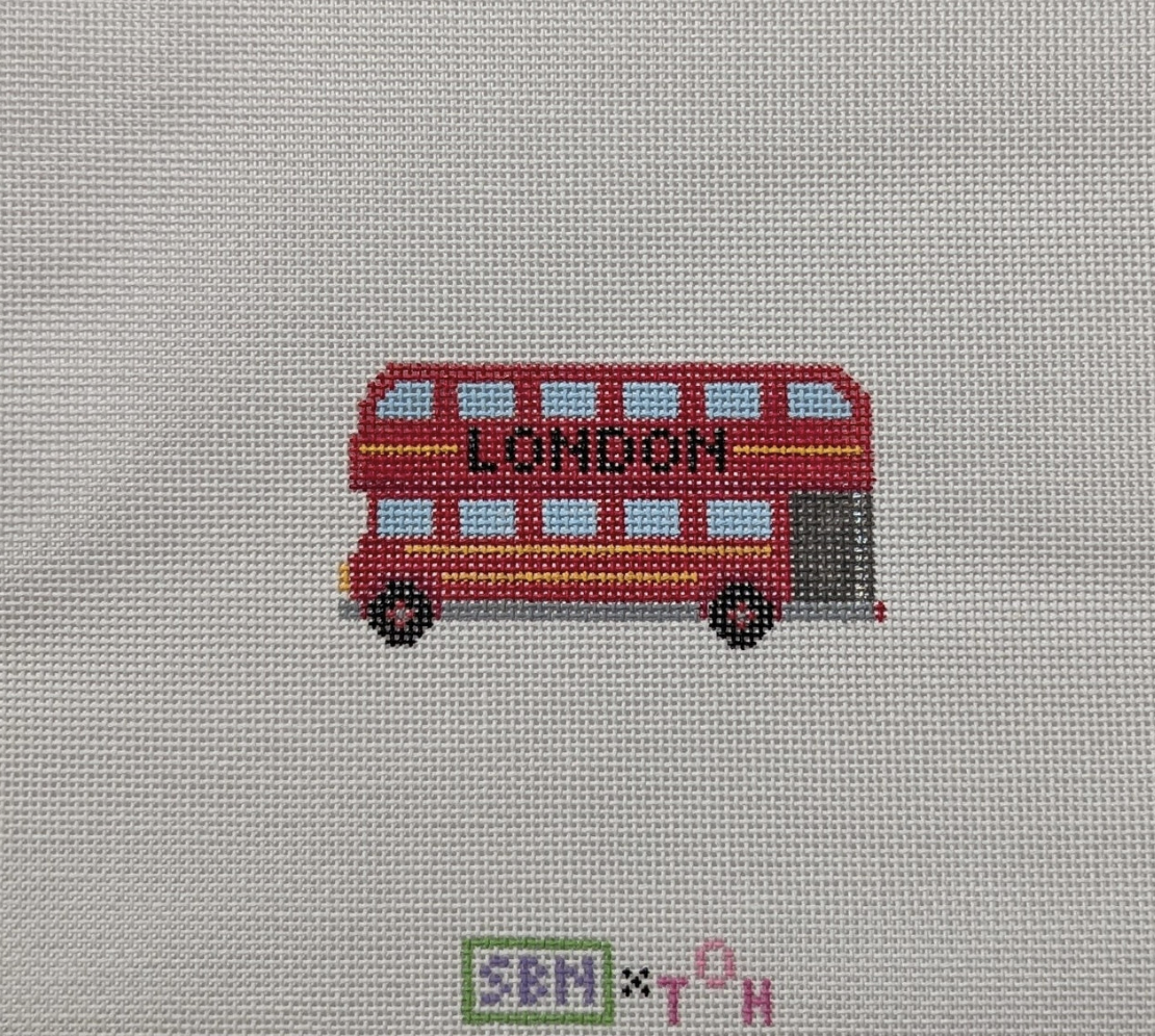 susan battle London Bus Bag Charm needlepoint canvas