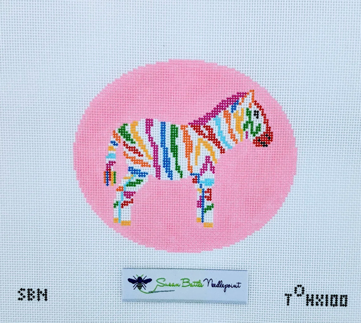 susan battle Neon Zebra needlepoint canvas