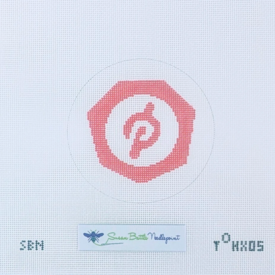 susan battle Peloton Logo needlepoint canvas