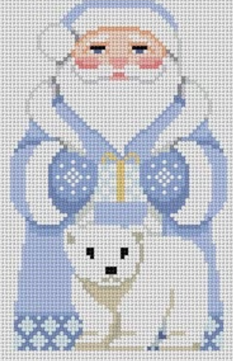 susan roberts arctic santa polar bear needlepoint canvas