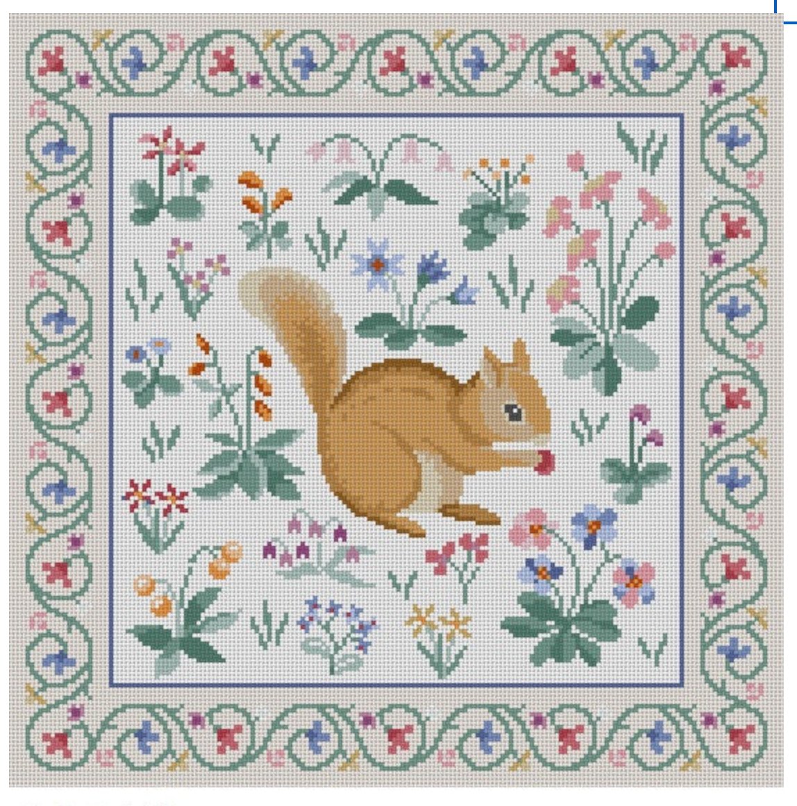 susan roberts cluny squirrel needlepoint canvas