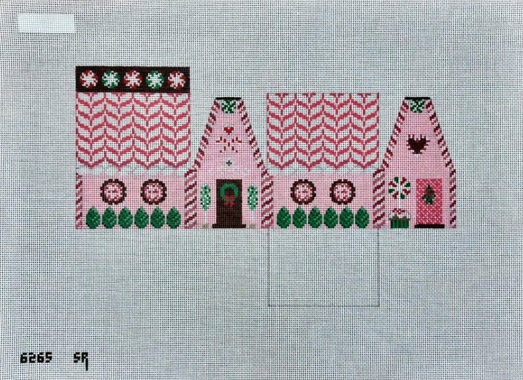 susan roberts peppermint house 3d pink gingerbread house needlepoint canvas