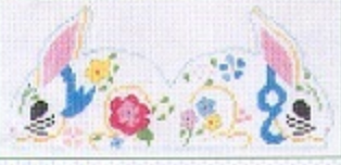 the collection Floral Two Sided Bunny With Blue Bow needlepoint canvas