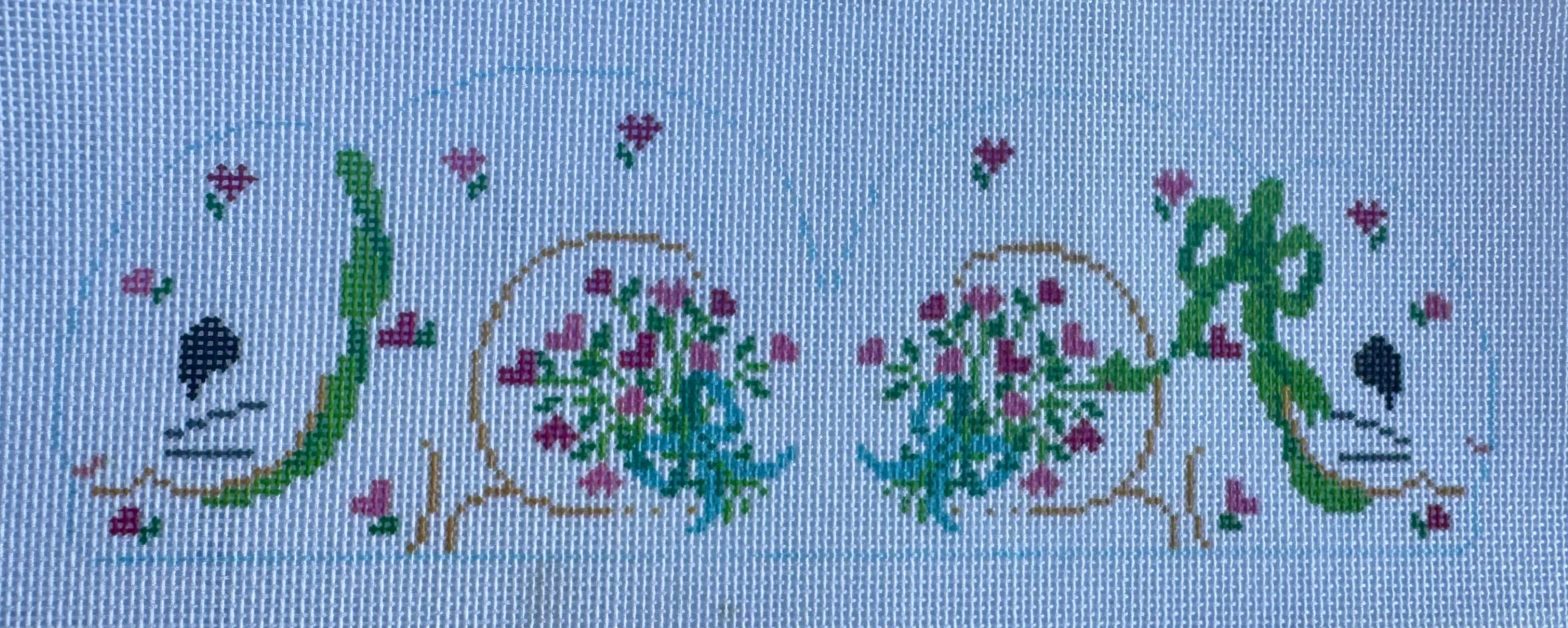 the collection Pink Hearts Double-Sided Bunny needlepoint canvas