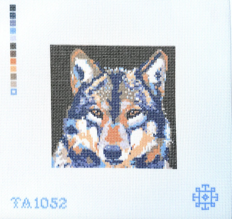 thorn alexander Mini Wolf Printed needlepoint Canvas
