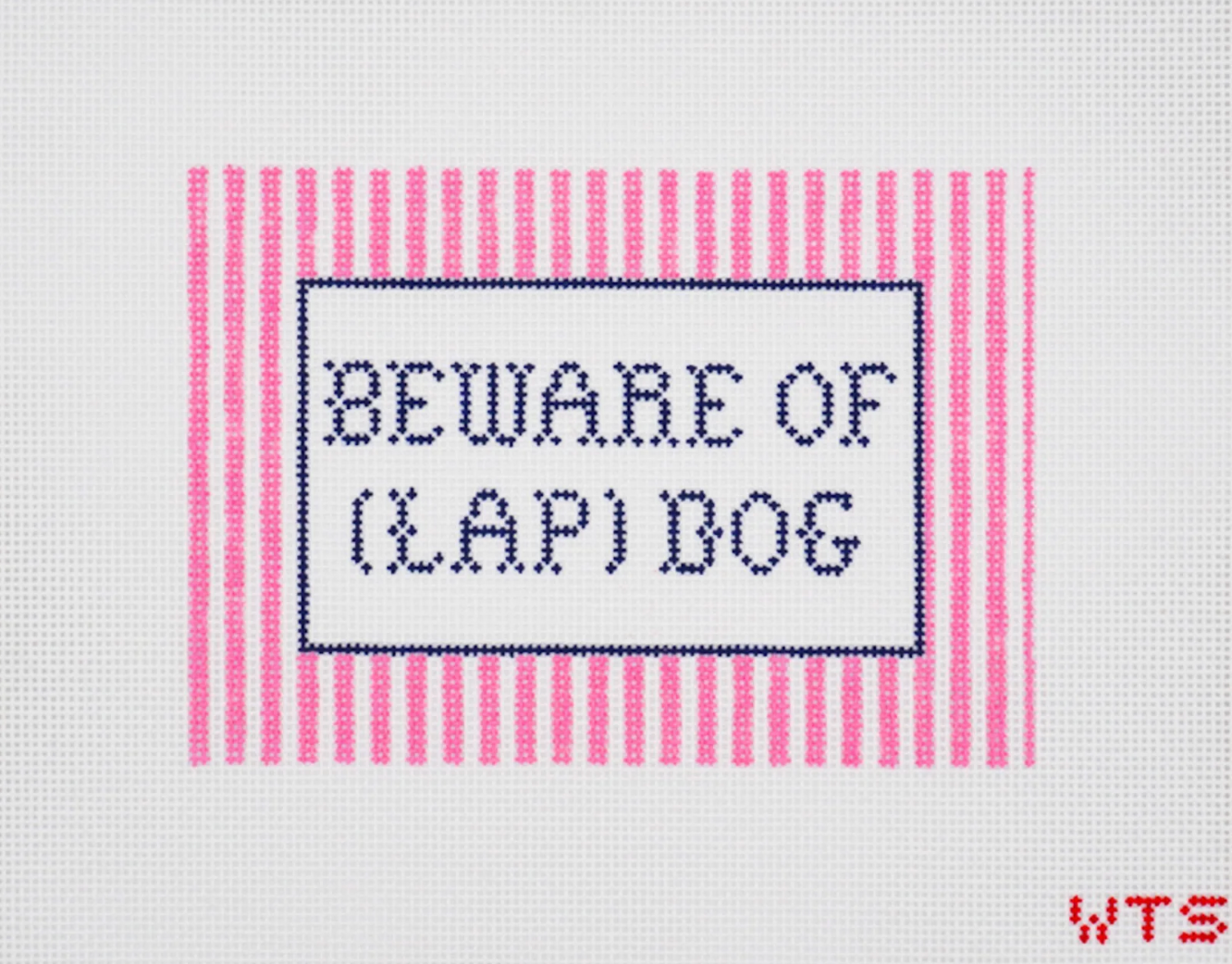 whats the stitch Beware of Lap Dog needlepoint canvas