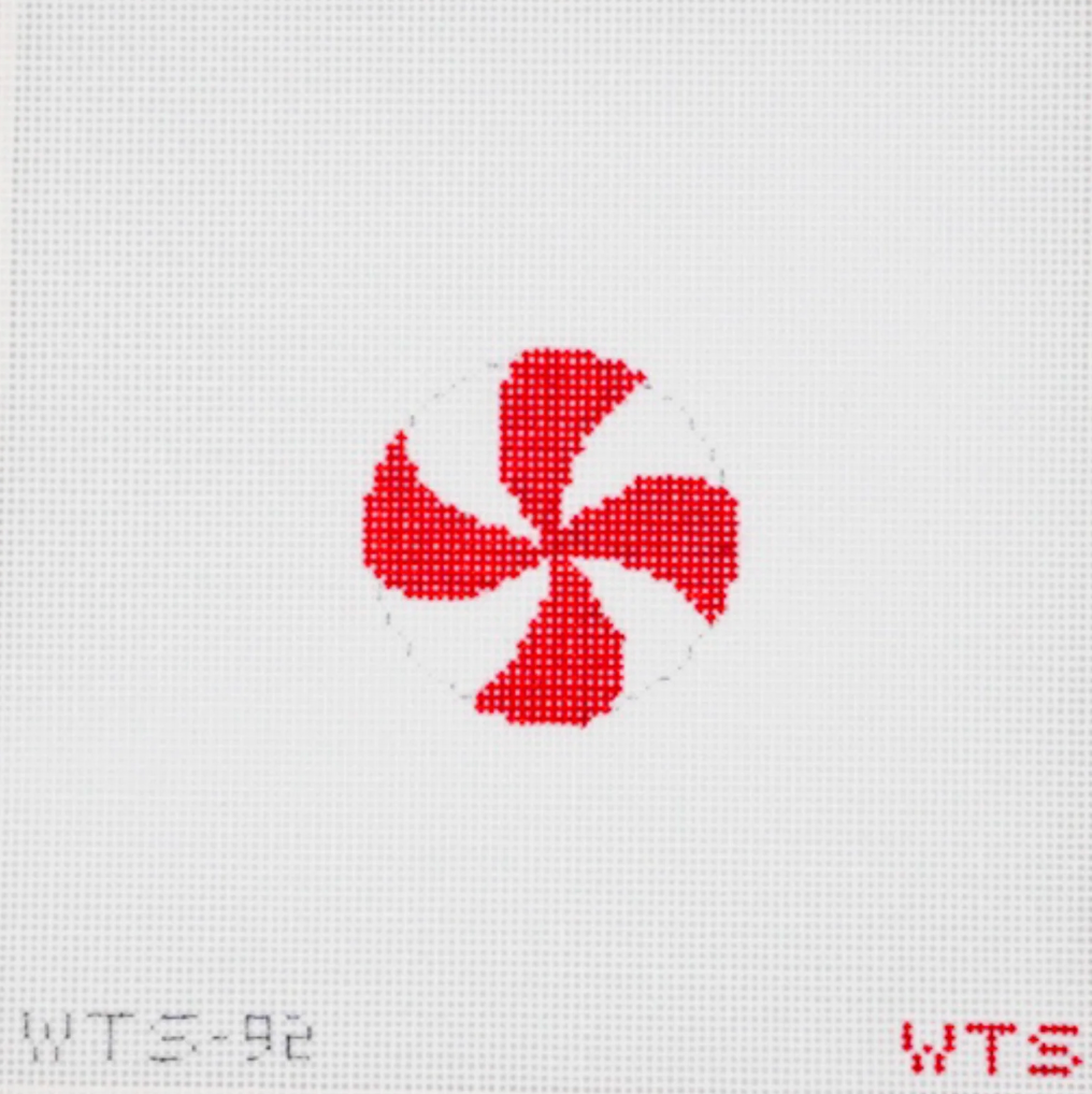 whats the stitch Mini Peppermint bag charm needlepoint