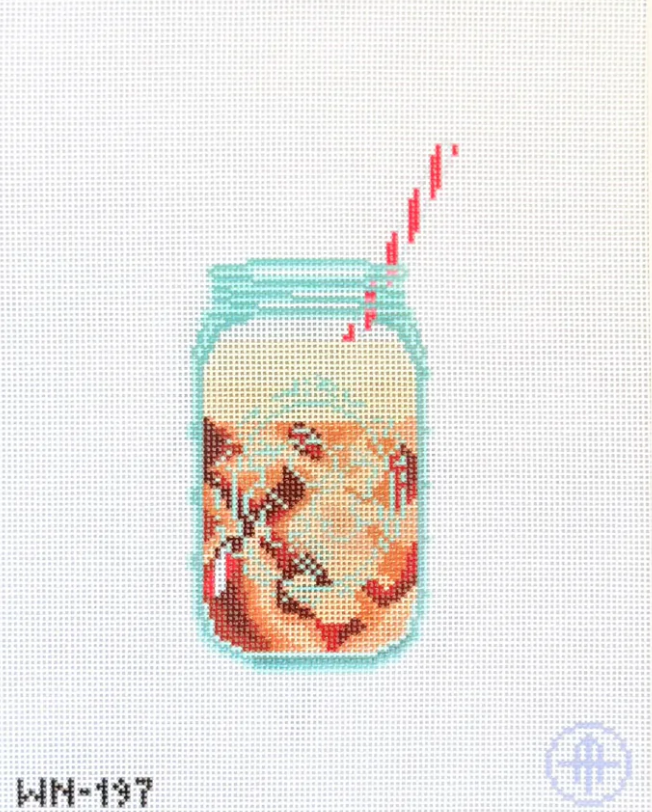 wheelhaus Frothy Iced Coffee needlepoint canvas
