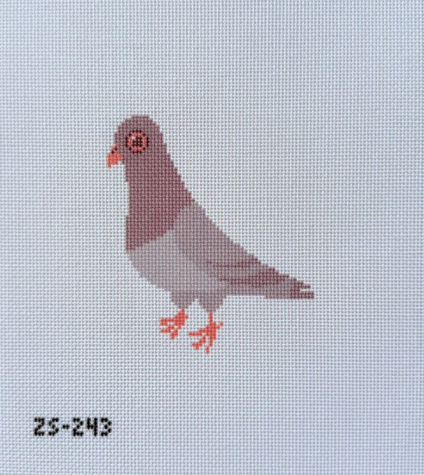 ziggy stitches nyc pigeon needlepoint canvas